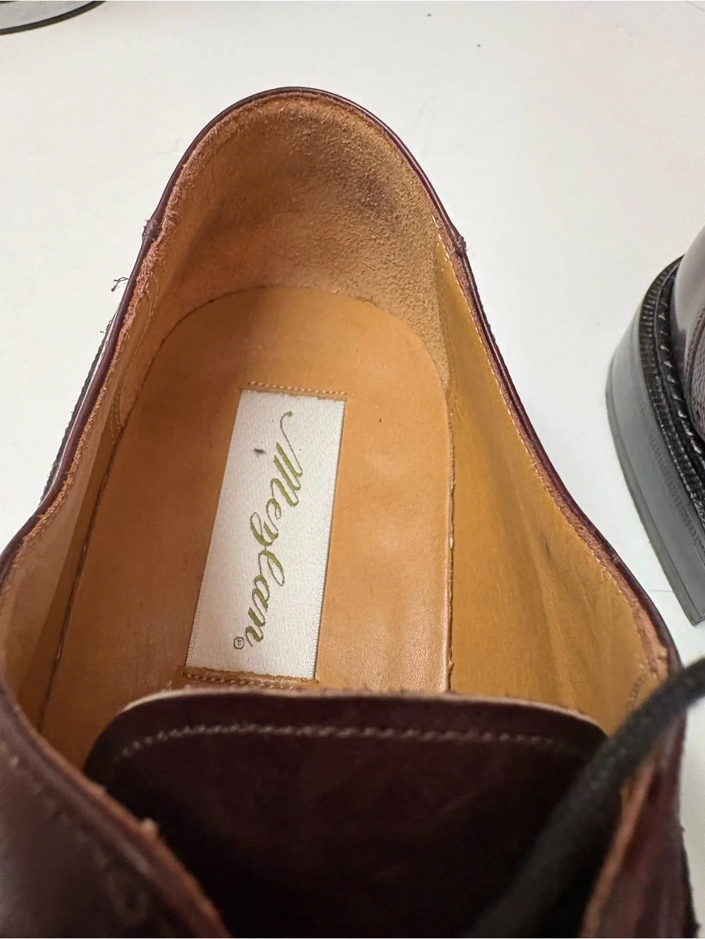 Mezlan Burgundy and Brown Leather Lace-Up Oxford excellent condition sz 12M